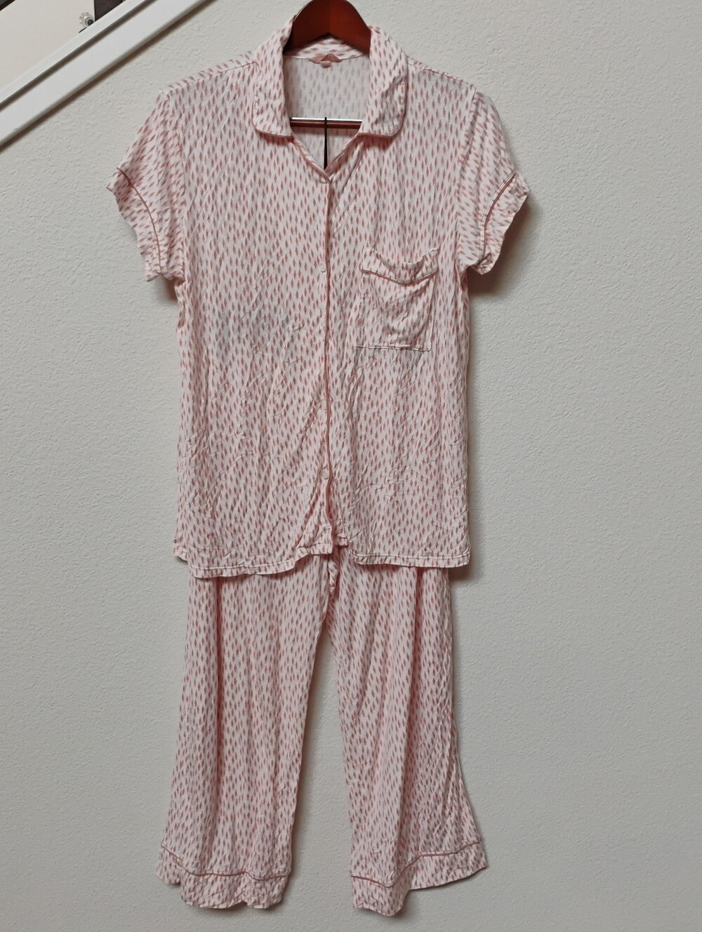 Eberjey Blush Pink Short-Sleeve Printed Pajama Set